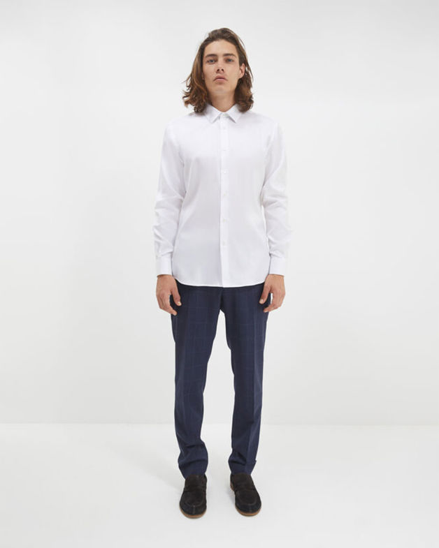 Julius Long Sleeve Slim Occasion Shirt in WHITE