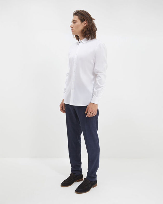Julius Long Sleeve Slim Occasion Shirt in WHITE
