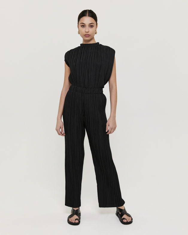 Perle Wide Leg Pant in BLACK
