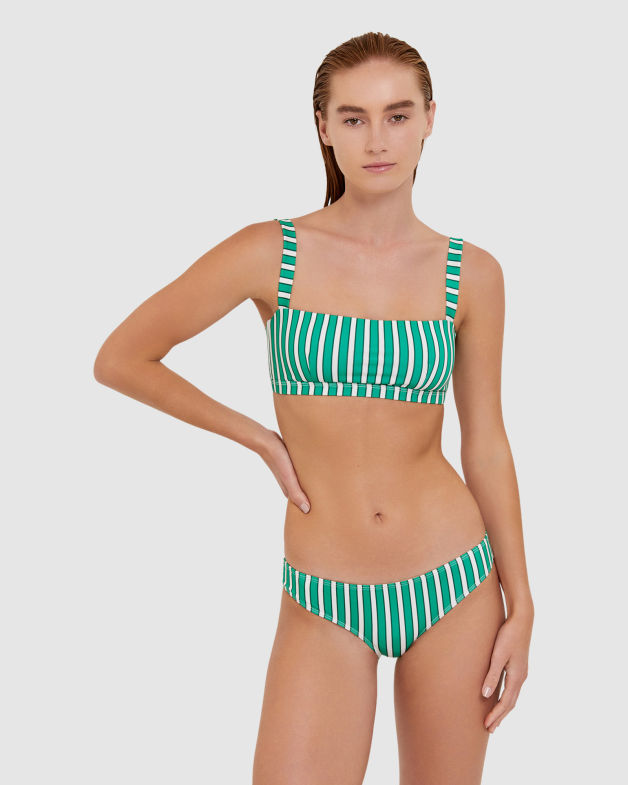 Tilda Bikini Balconette Bra in EMERALD/WHITE