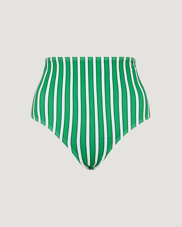 Tilda Bikini Highwaist Pant in EMERALD/WHITE