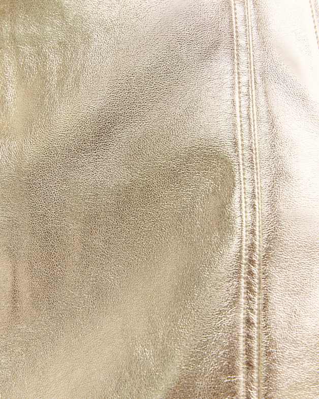 Quinn Faux Leather Metallic Midi Skirt