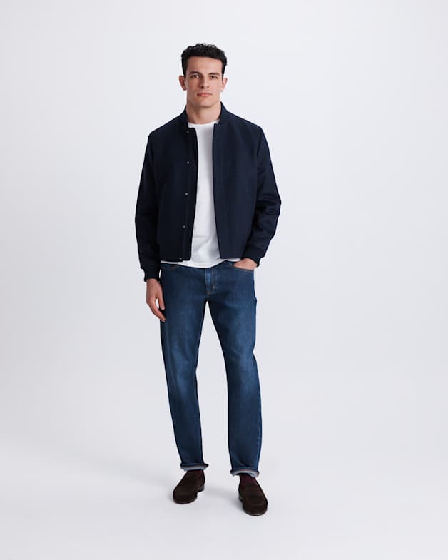 Frank Wool Bomber in Navy - SABA
