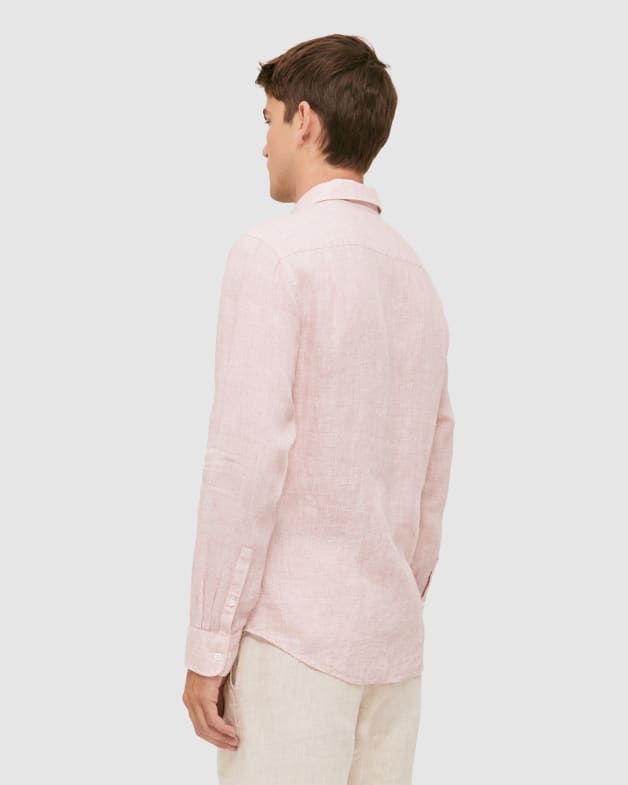 Anderson Classic Yarn Dyed Linen Shirt in CLAY