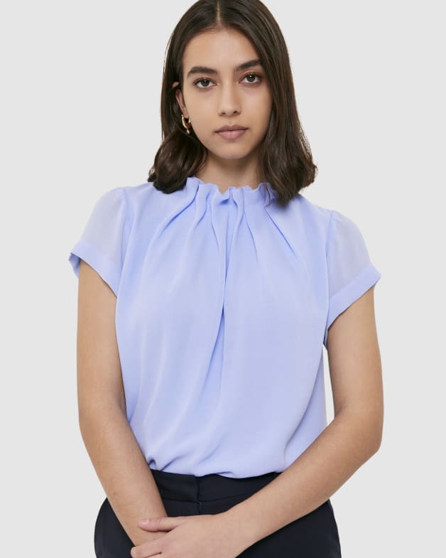Willa High Neck Top in PERIWINKLE