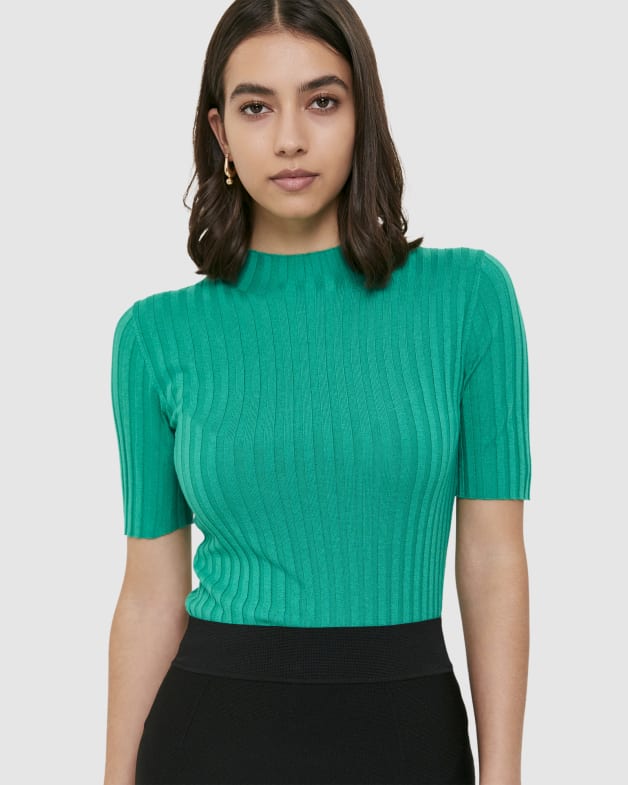 Melody Short Sleeve Knit in EMERALD