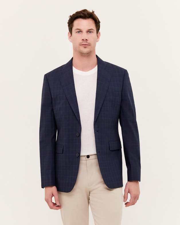 Check clearance linen blazer