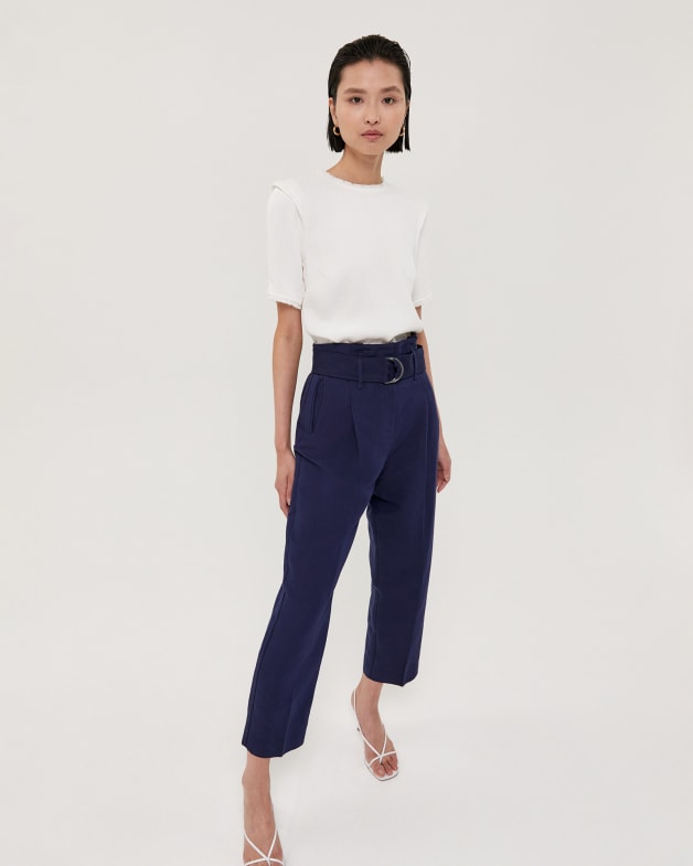 Marion Pleated Pant in NAVY