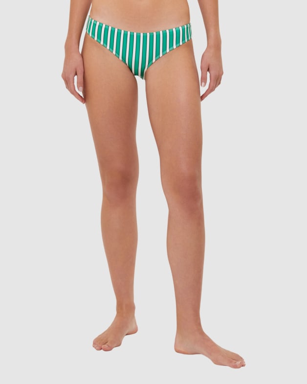Tilda Bikini Classic Pant in EMERALD/WHITE