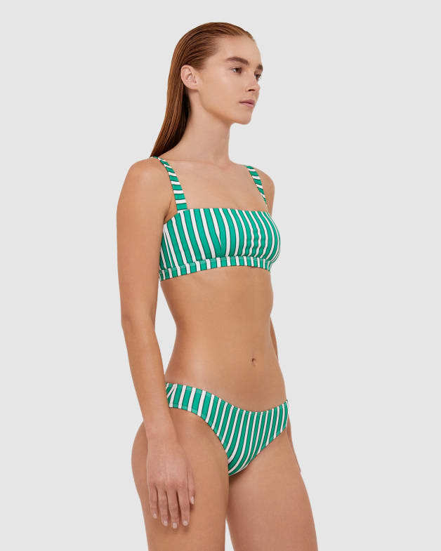Tilda Bikini Balconette Bra in EMERALD/WHITE