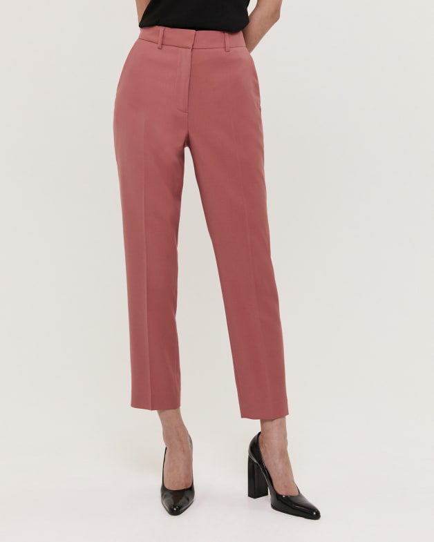 Celeste Wool Tapered Suit Pant in RASPBERRY
