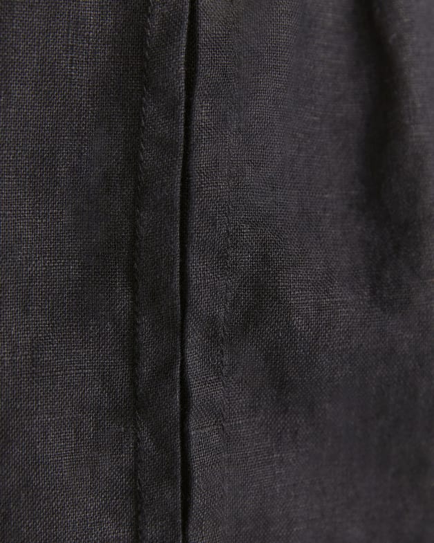 Lila Linen Detailed Short in BLACK