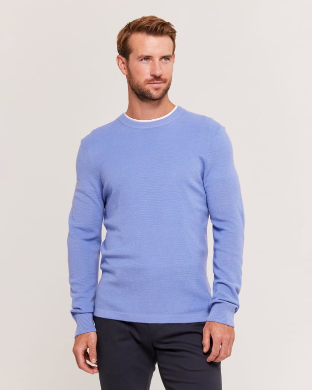 Baby blue crew neck sweater clearance