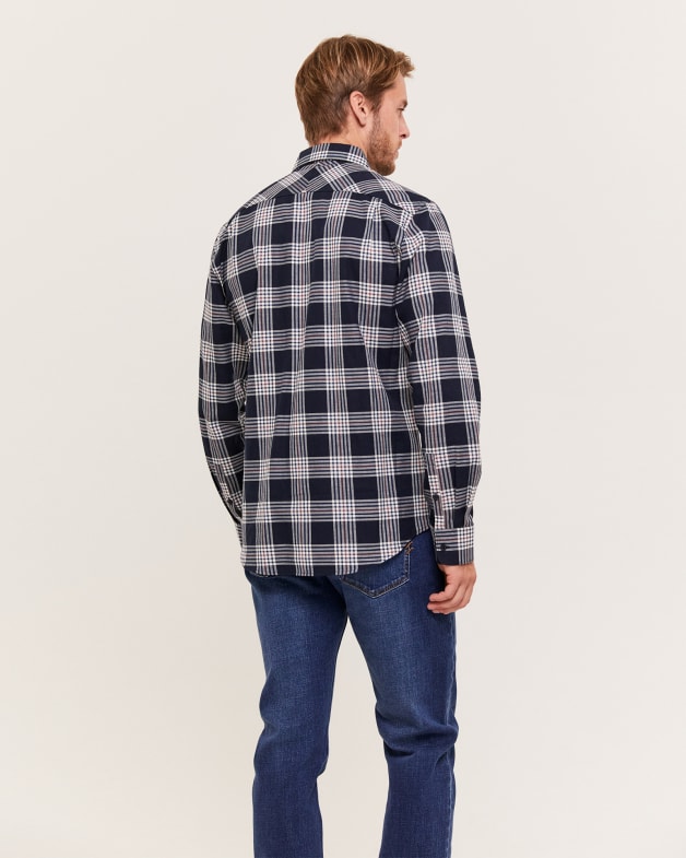 Corso Long Sleeve Classic Check Shirt in NAVY COMBO