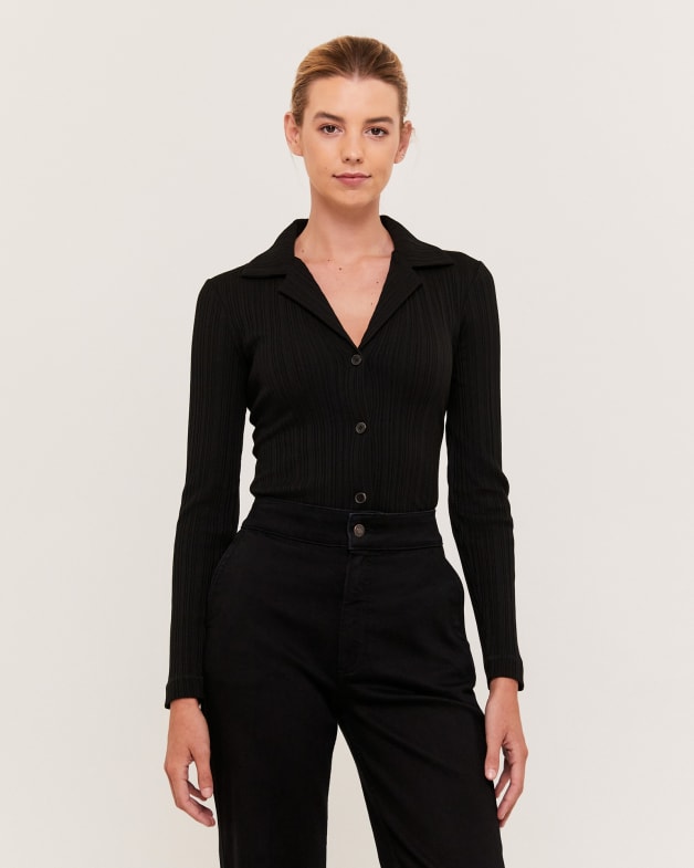 Sabine Long Sleeve Shirt in BLACK