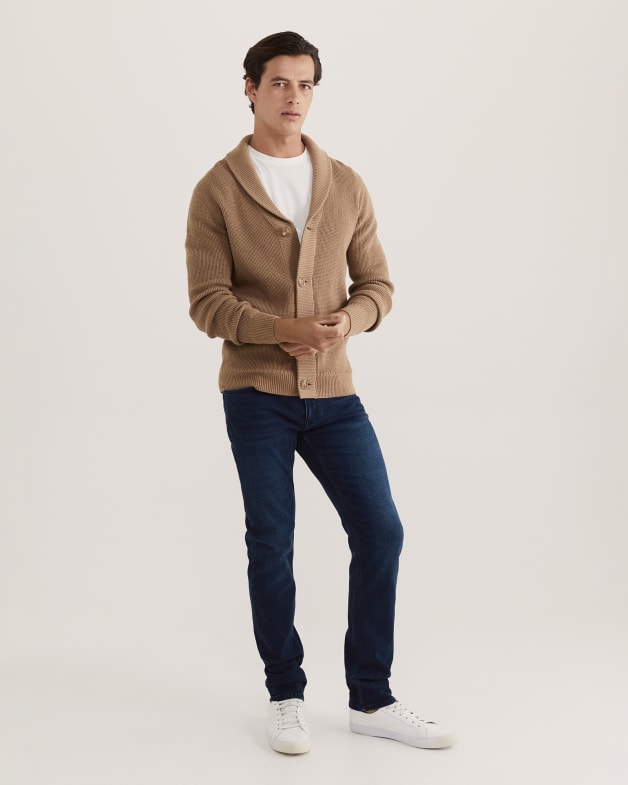 Camel shawl deals cardigan
