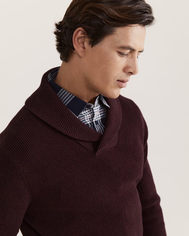 Shawl neck jumper discount