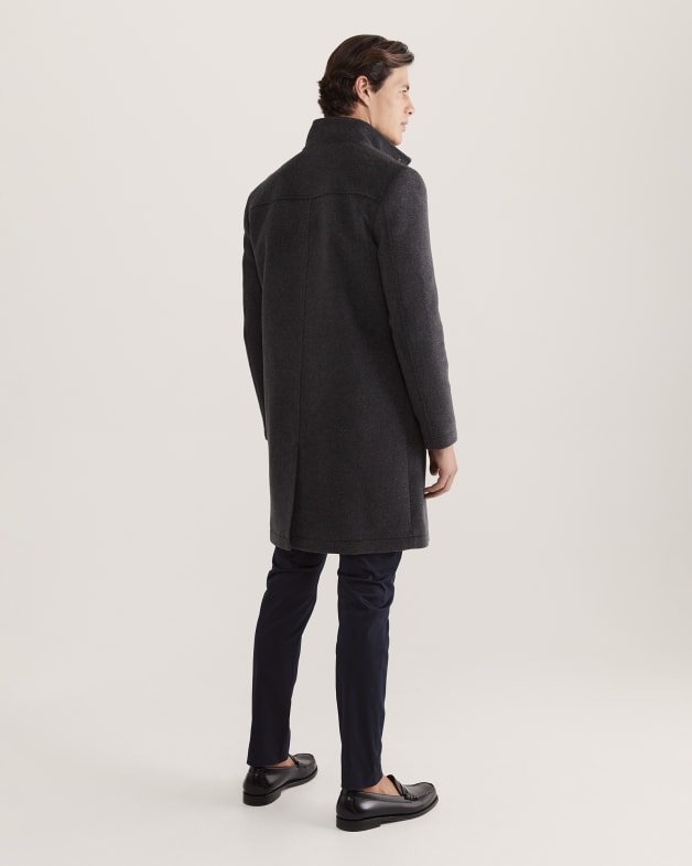 Charcoal wool overcoat discount