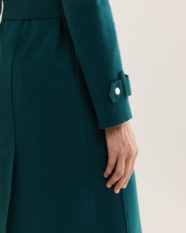 Green sales woolen coat