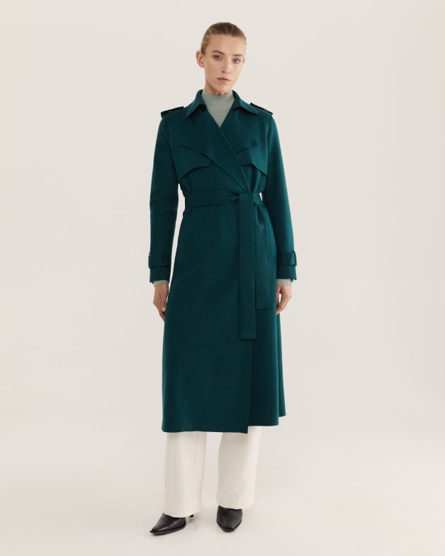 Green longline cheap coat