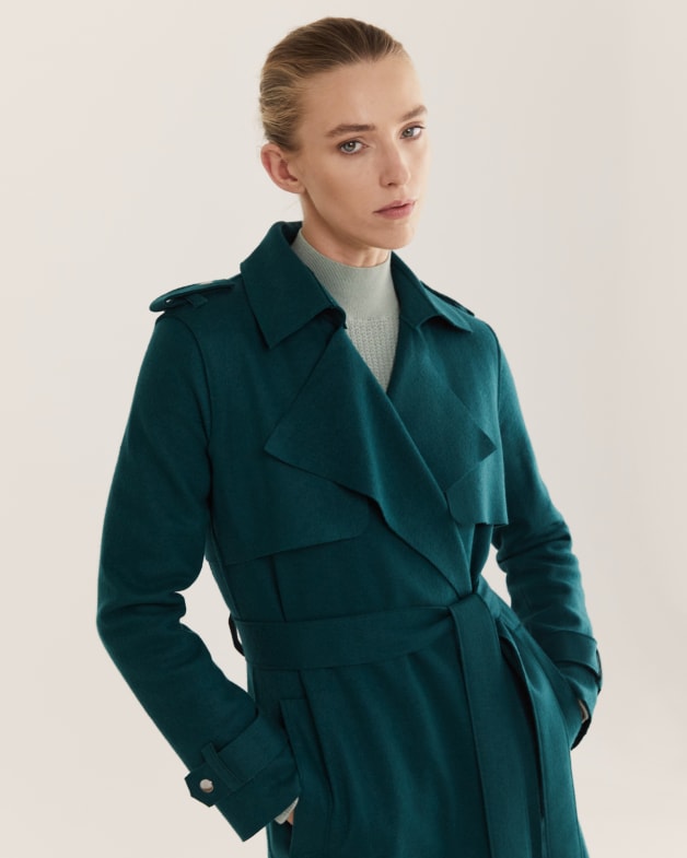 Karla Wool Longline Trench Coat SABA