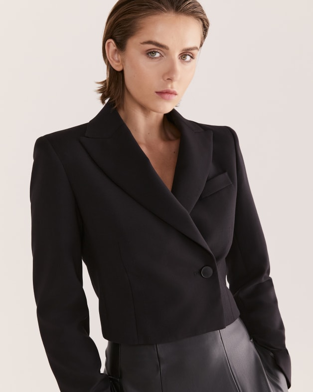 Celeste Wool Cropped Jacket SABA