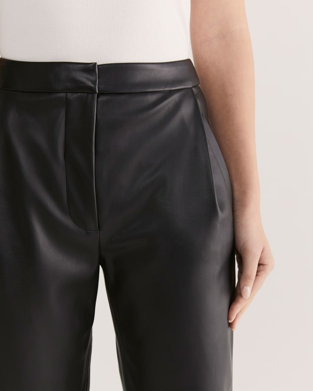 Viv Vegan Leather Pant in BLACK
