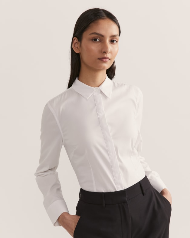 Fitted white long sleeve 2025
