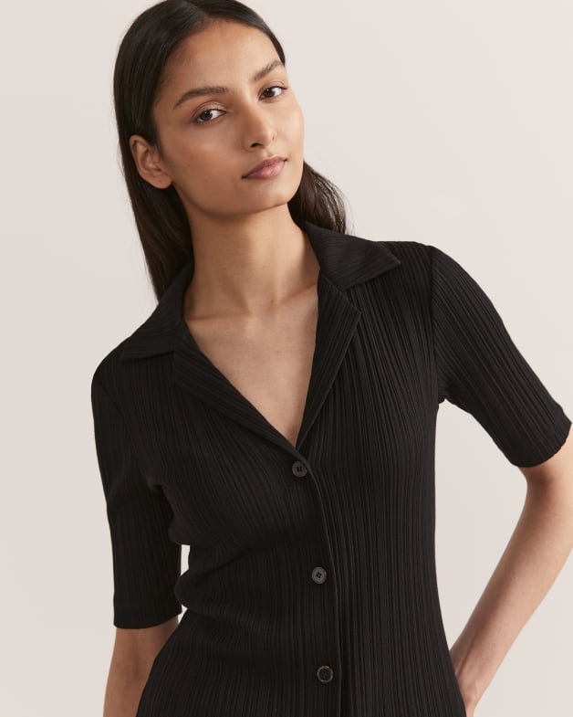 Sabine Half Sleeve Shirt in BLACK