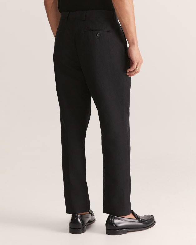 Taranto Cotton Linen Suit Pant in BLACK