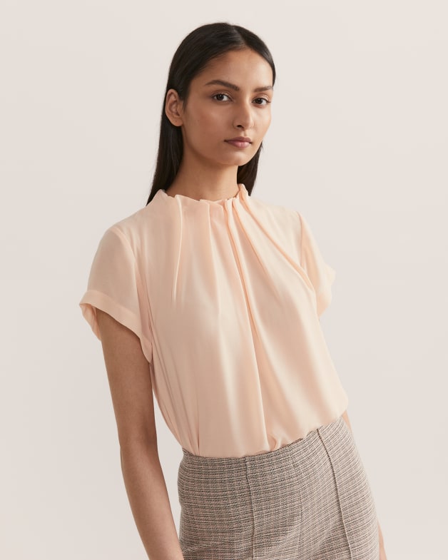 Willa High Neck Short Sleeve Top SABA