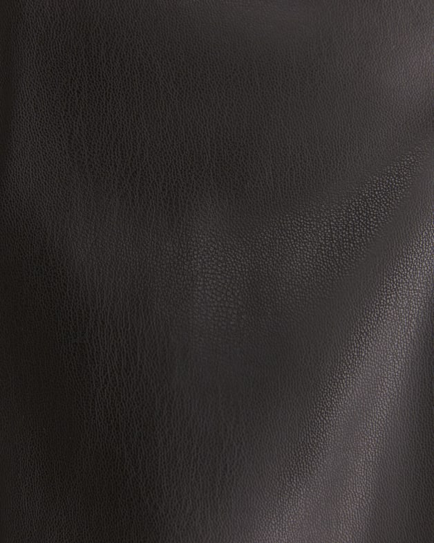Viv Vegan Leather Full Skirt in BLACK