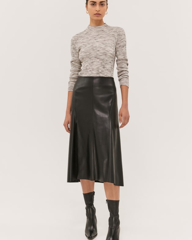 Mariska faux discount leather midi skirt