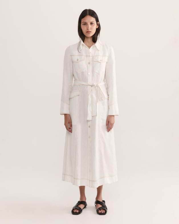 Lila Linen Belted Shirt Dress SABA