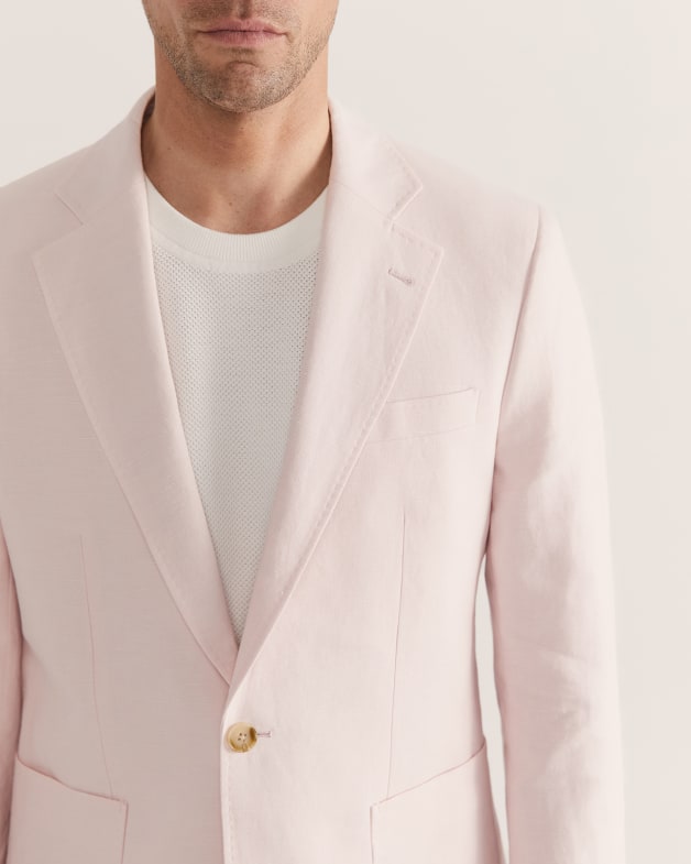 Pink linen store blazer mens