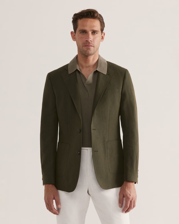 Khaki cotton blazer top