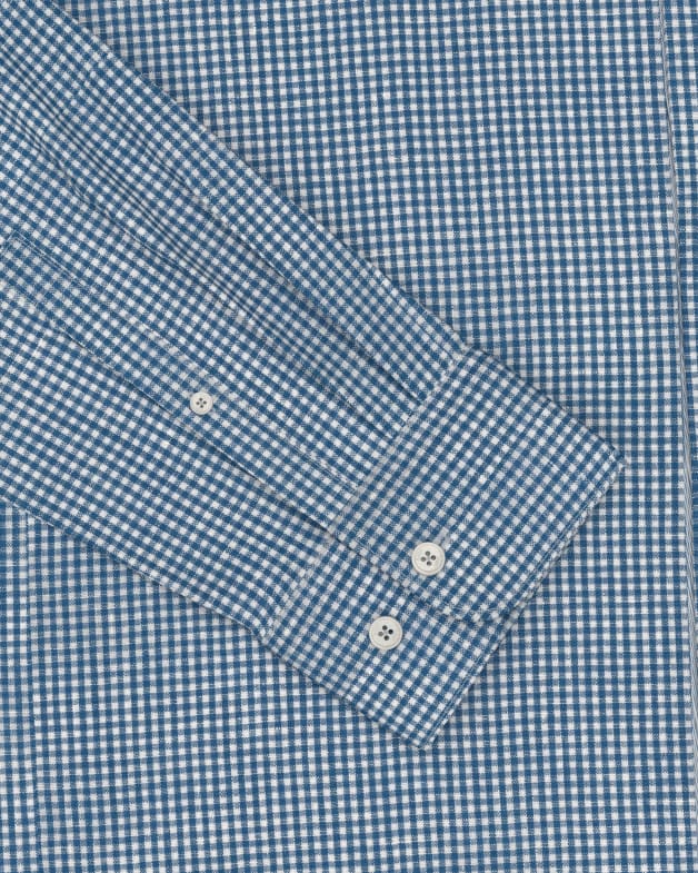 Anderson Long Sleeve Classic Check Shirt in BLUE