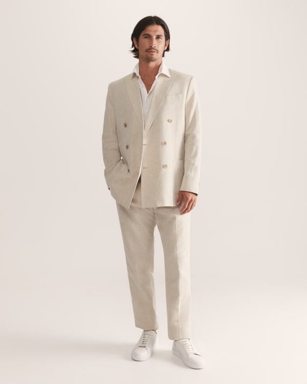 Mens double store breasted linen blazer