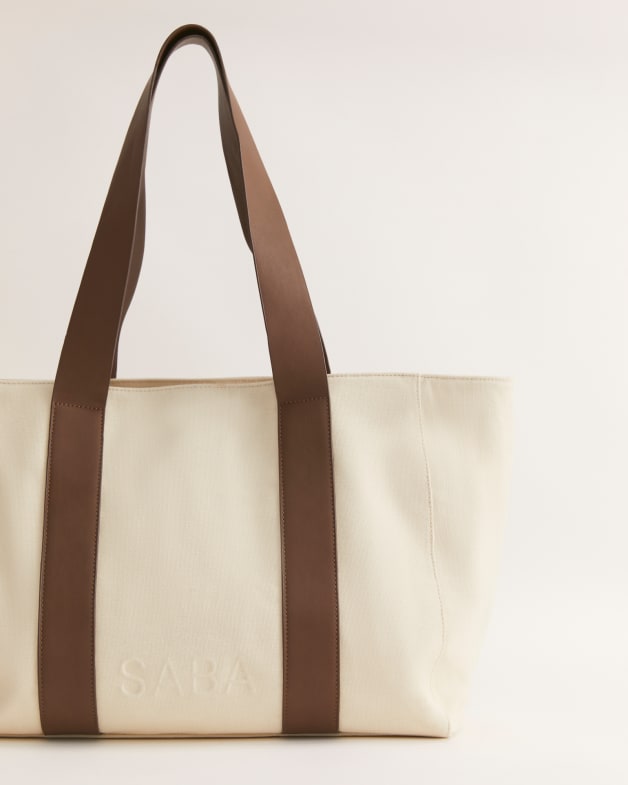 Zara natural top tote bag