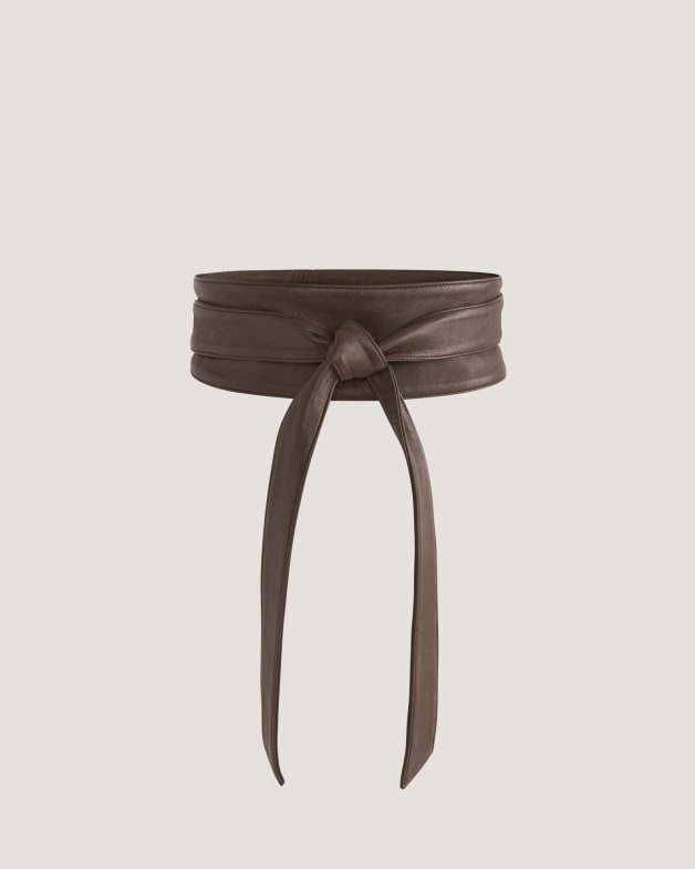Leather tie belt top