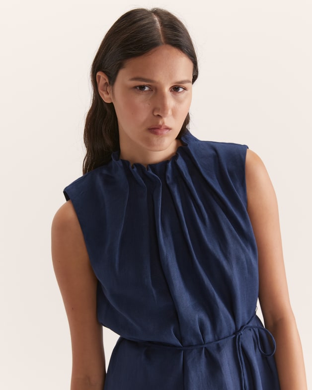 High neck outlet mini dress