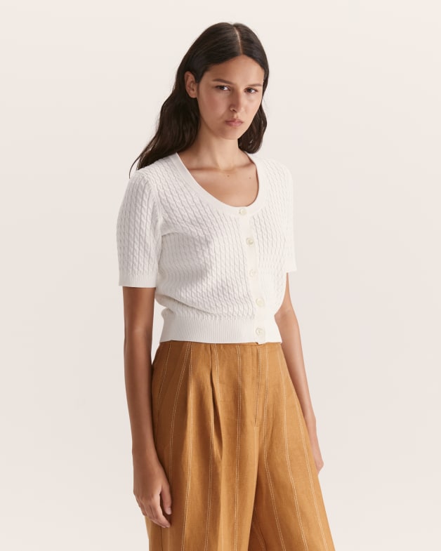 Rita Baby Cable Cropped Cardigan SABA