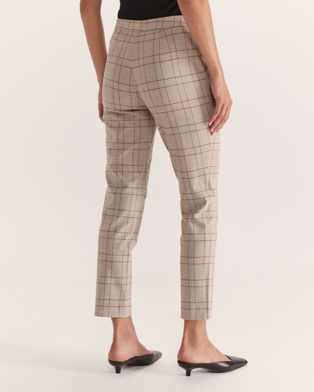 Womens plaid online pull on pants
