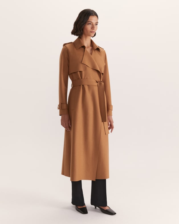Karla Wool Longline Trench Coat SABA