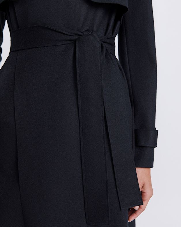 Ladies long black trench coat new arrivals