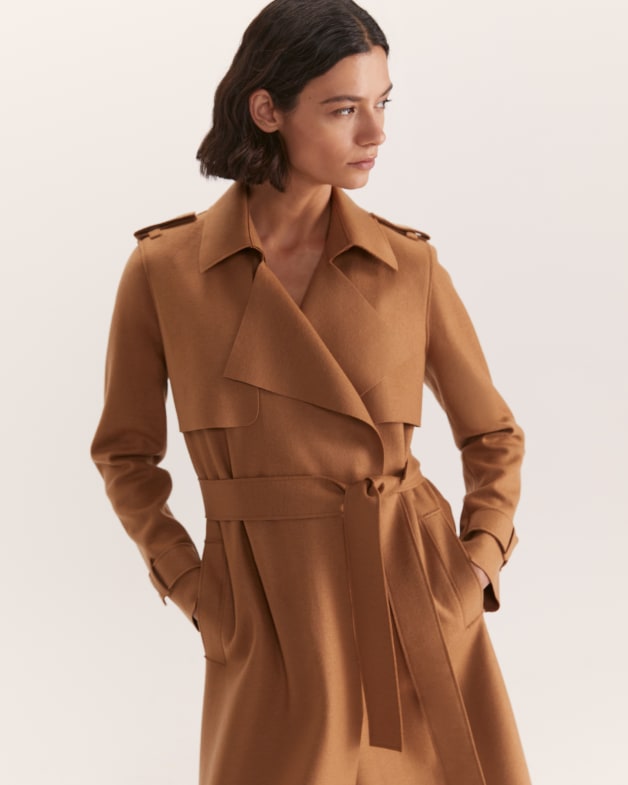 Caramel long coat online