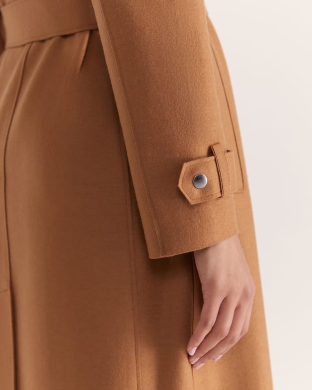 Wool camel trench coat cheap