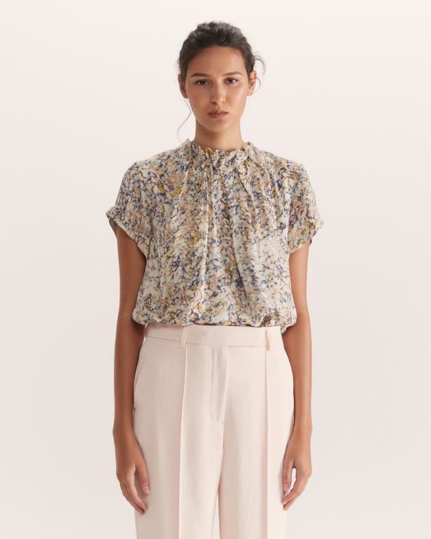 High neck silk top online