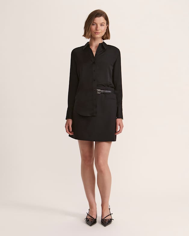 Black silk on sale shirt
