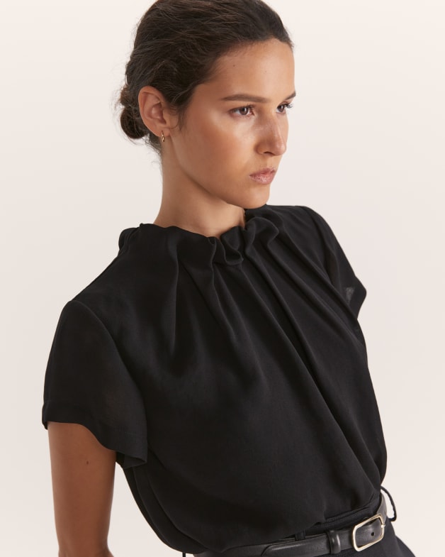 High neck top short sleeve new arrivals